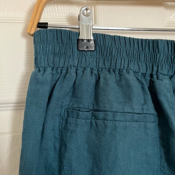 Athleta Playa Wide Leg Linen Pants - Teal - Picture 2 of 7